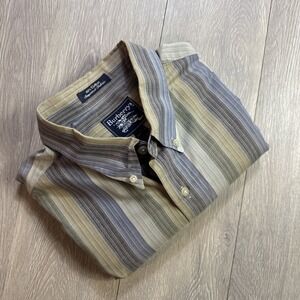 BURBERRY Shirt Men Large L Vintage 1990's USA Made Long Sleeve Retro Button Down